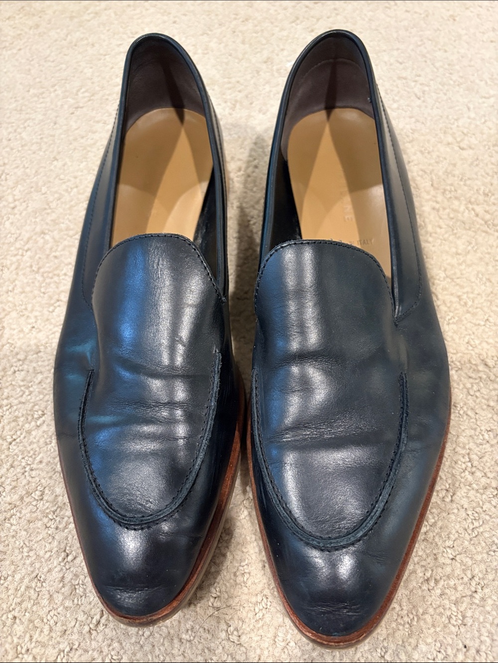 Everlane Women’s Pointed-toe Leather Loafers - Classic Slip-On Dress Shoes